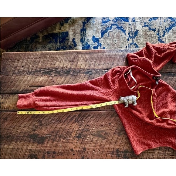 Jessica Simpson burnt orange textured bodysuit square neckline boho size large - Picture 9 of 14